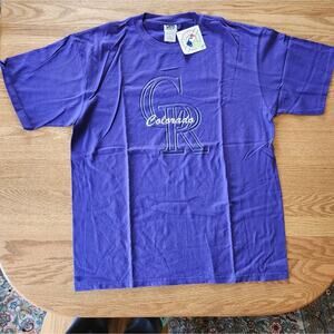Vintage 90s Lee Colorado Rockies Genuine Major League Baseball T Shirt Purple XL